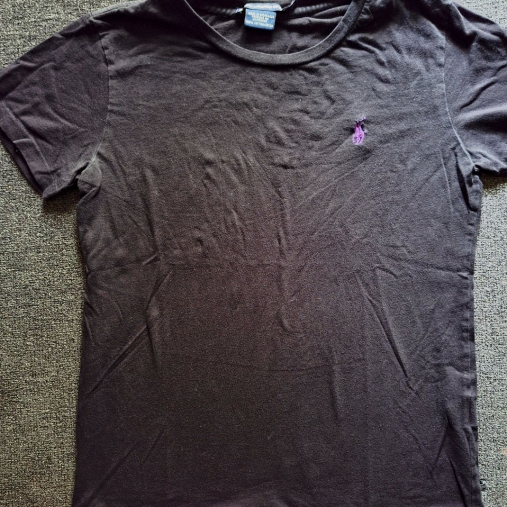 +[[Ralph Lauren]]+ Youth simple black logo tee.